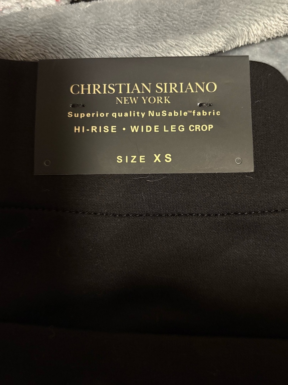 Christian Siriano Black Hi-Rise Wide Leg Crop Pants - Picture 3 of 4